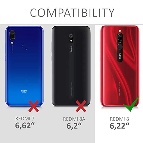 kwmobile Case Compatible with Xiaomi Redmi 8 Case - Protective Slim TPU Phone Cover - Soft Matte Finish - Black Matte