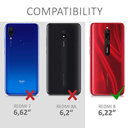 kwmobile Case Compatible with Xiaomi Redmi 8 Case - Protective Slim TPU Phone Cover - Soft Matte Finish - Black Matte
