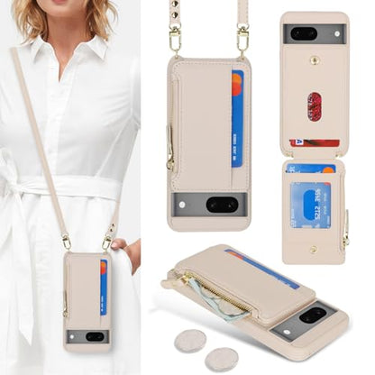 Cavor Compatible with Google Pixel 7 Case Wallet, Cream - color: Cream, size: Google Pixel 7