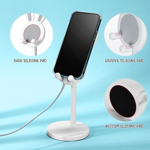 Kathfly 2 Pack Cute Phone Stand for Desk, Black and Milky White, Rabbit - color: Black and White, style: Rabbit