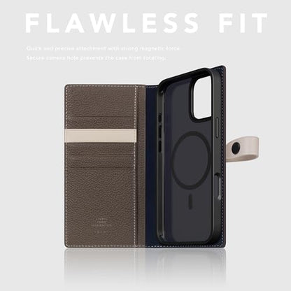 SLG D8 Edition Full Grain Leather Wallet Case for iPhone 16 - [2-in-1] Handcrafted Detachable Diary Style with Magnetic MagSafe Back Cover and Snap Closure, Gift Box Included (Etoffe Cream) - color: [D8 Edition] Etoffe Cream, size: iPhone 16