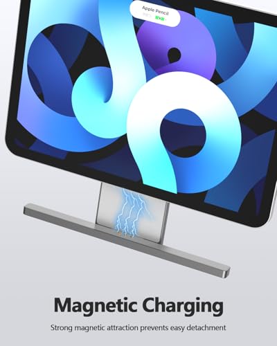 YACAISI Magnetic Wireless Charger for iPad 10th Generation, iPad (A16) Only, 18W iPad Tablet Fast Charging Stand Smart Connector Alloy Wireless Charging iPad with USB-C Cord Cable