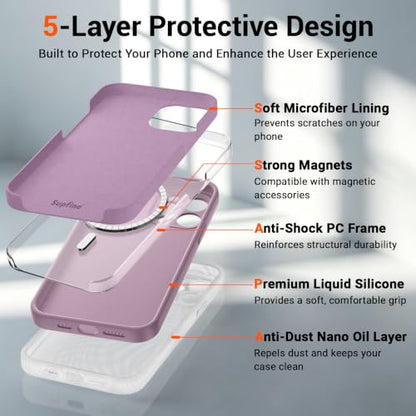 SUPFINE Silicone & Magnetic for iPhone 13 Pro Max Case - color: Blackcurrant, size: iPhone 13 Pro Max