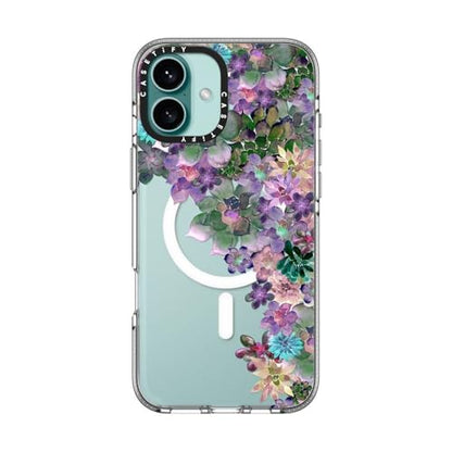CASETiFY for iPhone 16 Plus Case - Impact Clear Compatible with MagSafe | Not Yellowing | 6.6 ft. 3x Military Grade Drop Protection | MY SUCCULENT GARDEN | Clear - color: MY SUCCULENT GARDEN, size: Iphone 16 Plus (6.7")