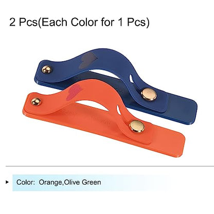 MECCANIXITY 2 Pcs Phone Loop Finger Holder Silicone Phone Strap Grip Holder Cell Phone Grip Stand for Most Smartphones Orange,Dark Blue - color: Orange,Olive Green