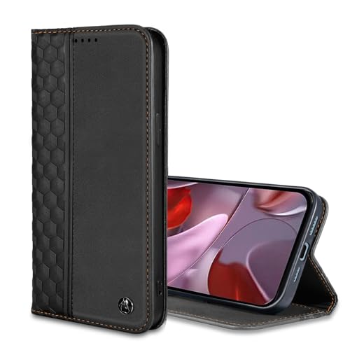 Wallet Case for Google Pixel 9A 2025 6.3 Inch - PU Leather Flip Cover with Card Holder Slots, Strong Magnetic Folio Kickstand Phone Case, Black - color: Black, size: google pixel 9a 6.3"