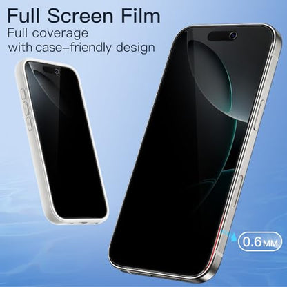 JETech Privacy Screen Protector for iPhone 16 Pro, 2-Pack - size: iPhone 16 Pro