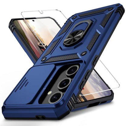 for Samsung Galaxy A16 5G Case with Camera Lens Cover, 10 FT Military Grade Drop Protection, Magnetic Ring Holder Kickstand Protective Phone Case, Navy Blue - color: Navy Blue, size: Galaxy A16 5G