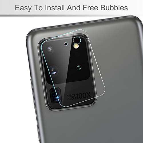 Orzero (4 Pack Camera Lens Protector Compatible for Samsung Galaxy S20 Ultra, Protector de Cámera Flexible Glass (Not Tempered Glass) (2.5D Arc Edges),HD Anti-Scratch Bubble-Free - size: 6.9 inch