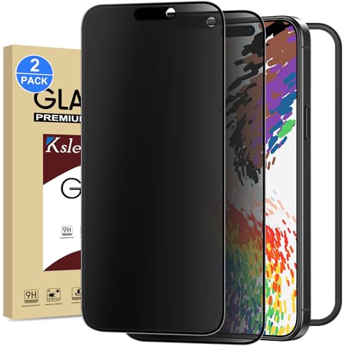 2 Pack Matte Privacy Screen Protector for iPhone 17 / iPhone 16 Pro 6.3-inch with Installation Tool, Full Coverage Anti Spy Anti Glare 9H Tempered Glass Film, Case Friendly - size: iPhone 16 Pro-6.3 Inch