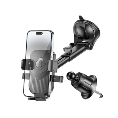 Car Phone Holder 360 Rotation Adjustable Smartphone Mount Black - color: Black
