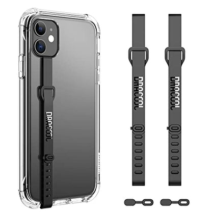 Dracool 2 PCS Silicone Phone Strap Cell Phone Grip Loop Elastic Stretching Band Hand Finger Holder Secure Slim Universal for Galaxy & iPhone Case Most Smart Phone Cases - Black - color: Black