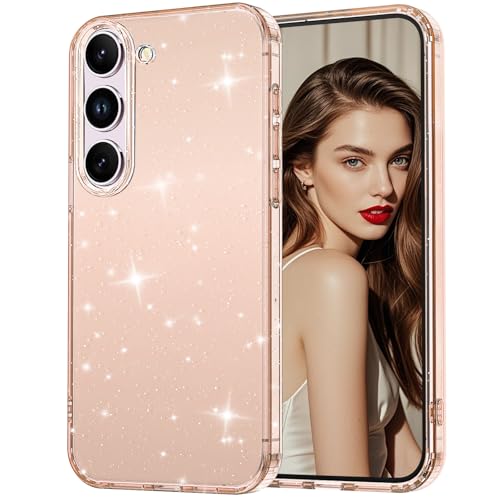 Glitter Case for Samsung Galaxy S23 5G Case, Bling Glitter Shockproof Phone Case for Galaxy S23 Case, Anti-Yellowing Clear Glittering Protective Case for Women and Girls (Gold) - color: Gold, size: S23