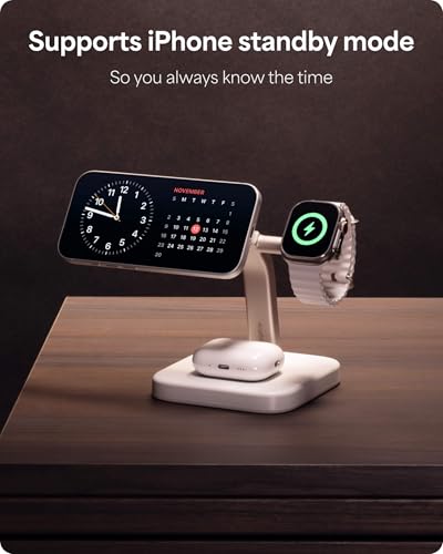 Mophie 3-in-1 Wireless Charging Stand - Qi2-Certified w/Up to 15W Power - color: White, size: 3-in-1 Charging Stand