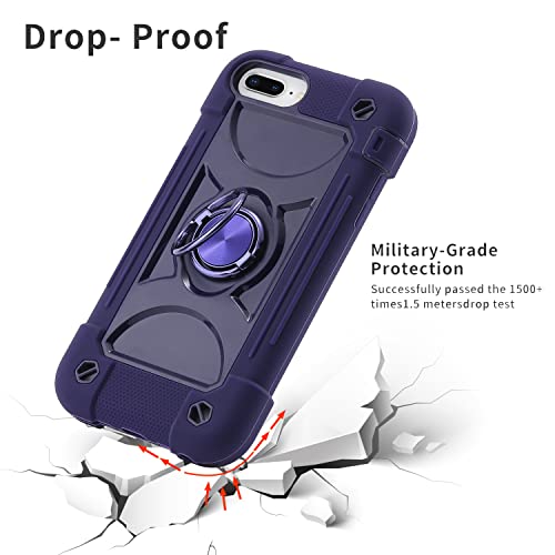 MARKILL Compatible with iPhone Case with Ring Stand, Heavy-Duty Military Grade Shockproof Phone Cover (Deep Purple, iPhone SE 3rd/2nd/iPhone 8/7/6S/6) - color: Deep Purple, size: iPhone SE 3rd/2nd/iPhone 8/7/6S/6