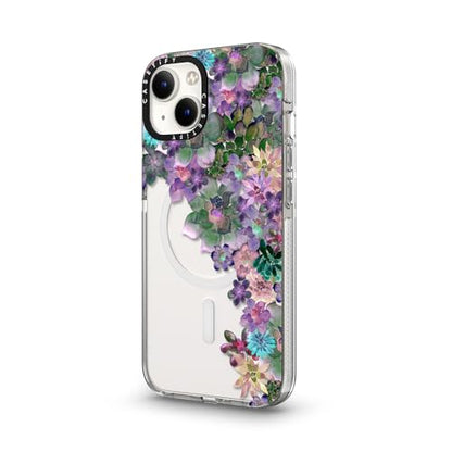 CASETiFY for iPhone 13 Case - Impact Clear Compatible with MagSafe | Not Yellowing | 6.6 ft. 3x Military Grade Drop Protection | MY SUCCULENT GARDEN | Clear - color: MY SUCCULENT GARDEN, size: Iphone 13 (6.1")