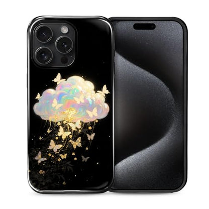 Case for iPhone 15 Pro, Shockproof Hybrid Protective Phone Case, Dual-Layer Drop Protection Anti-Scratch, Butterfly Cloud - color: Butterfly Cloud, size: iPhone 15 Pro