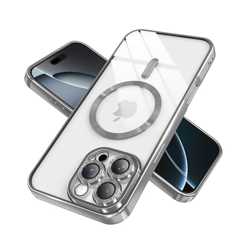 IAIYOXI Magnetic Clear Case for iPhone 11 with Full Camera Lens Protection,Compatible with MagSafe,Plating Soft TPU Phone Case,Anti-Scratch Shockproof Slim Cover for Women Gilrs Men - Gray - color: Gray, size: iPhone 11