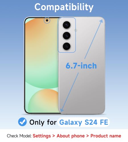 USLAI Case for Samsung Galaxy S24 FE, Anti-Yellowing, Crystal Clear Back, Shockproof & Military‑Grade Drop Protection - Transparent - color: Clear, size: Galaxy S24 FE