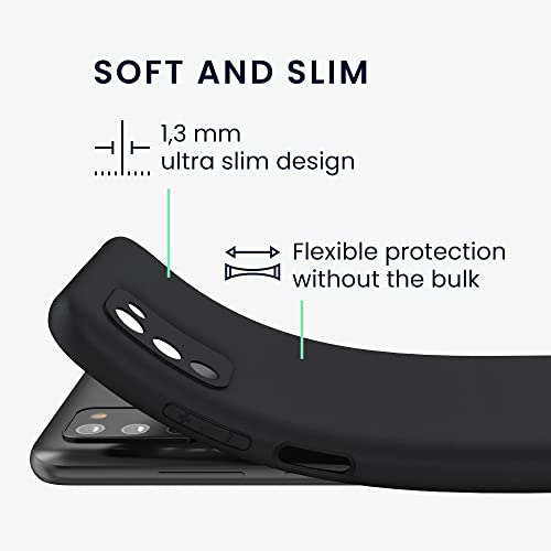 kwmobile Case Compatible with Samsung Galaxy A03s Case - Soft Slim Protective TPU Silicone Cover - Black Matte - color: black matte