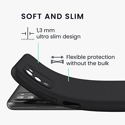 kwmobile Case Compatible with Samsung Galaxy A03s Case - Soft Slim Protective TPU Silicone Cover - Black Matte - color: black matte