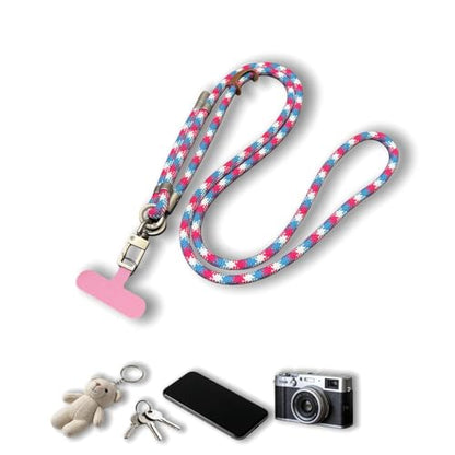 Adjustable Phone Lanyard Crossbody, 7mm Heavy Duty Nylon Strap with Thin Pad, Anti-Loss Phone Tether for 4"-6.7" Smartphones, Keys, AirPods - Unisex for Travel, Hiking, Work