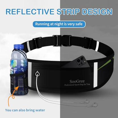 SooGree Slim Running Belt Sport Fanny Pack for Women Men,Reflective Waist Pack Runner Pouch Belt, Zipper Waterproof Running Phone Holder Jogging Pouch for Phone Money (GSP8806 Blue) - color: GSP8806 Blue