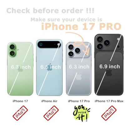 Compatible with iPhone 17 Pro Wallet Case with Card Holder(Hot Pink) | (2 Cards), Shockproof Soft TPU Protective Cover Women Girls, Card Holder Case for iPhone 17 Pro 6.3 Inch - color: Hot Pink, size: iPhone 17 Pro 6.3 inch