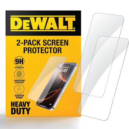DEWALT Heavy Duty Glass Screen Protector for iPhone 12 Pro Max, 2 Pack Tempered Glass Screen Protector, Case Friendly, Perfect Install Tool Included, Long-Lasting Protection - size: iPhone 12 Pro Max