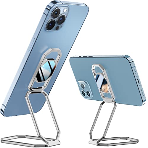 A-LuGei Phone Kickstand Ring Holder, Cell Phone Grips, Phone Stand for Desk - color: Hallow Silver