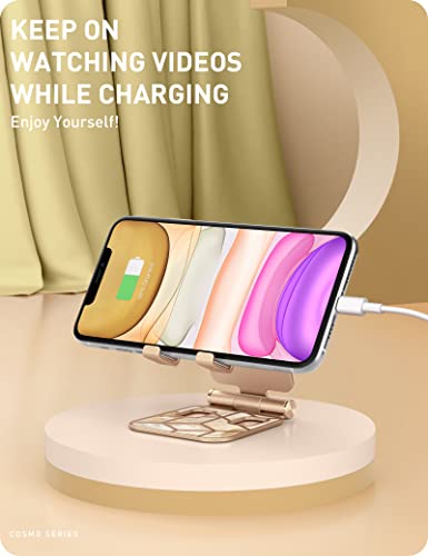 i-Blason Cell Phone Stand for Desk, Phone Holder fits All Phones, Gold - color: Gold