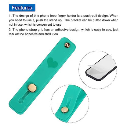 MECCANIXITY 2 Pcs Phone Loop Finger Holder Silicone Phone Strap Grip Holder Cell Phone Grip Stand for Most Smartphones Red,Green - color: Red,Green