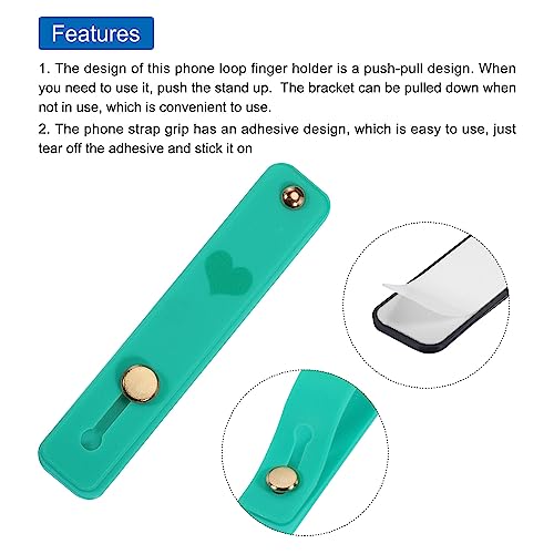 MECCANIXITY 2 Pcs Phone Loop Finger Holder Silicone Phone Strap Grip Holder Cell Phone Grip Stand for Most Smartphones Red,Green - color: Red,Green
