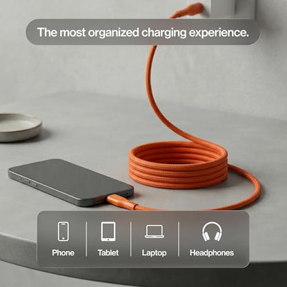 Statik MagStack Pro USB C to USB C Coiling Magnetic Charging Cable,100W - color: Orange, size: 6ft, style: USB-C to USB-C