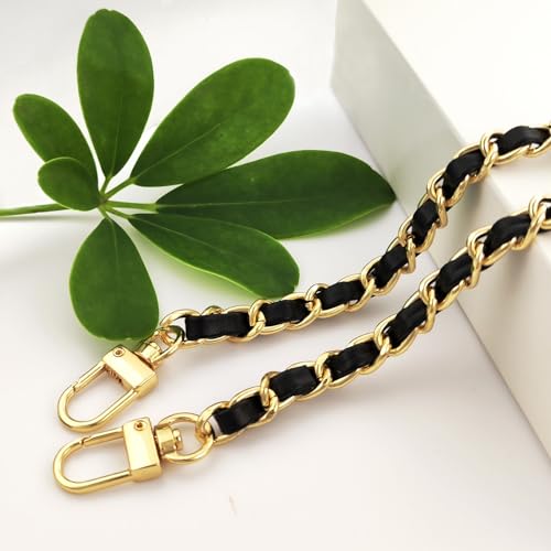 2PCS Cell Phone Chain Crossbody,Phone Lanyard,47.2" Metal Chain with Leather Strap for IPhone Case - color: Black-47inch