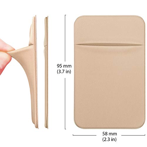 OBVIS Cell Phone Card Holder Stick On Wallet, Gold, 2 Pack - color: Gold
