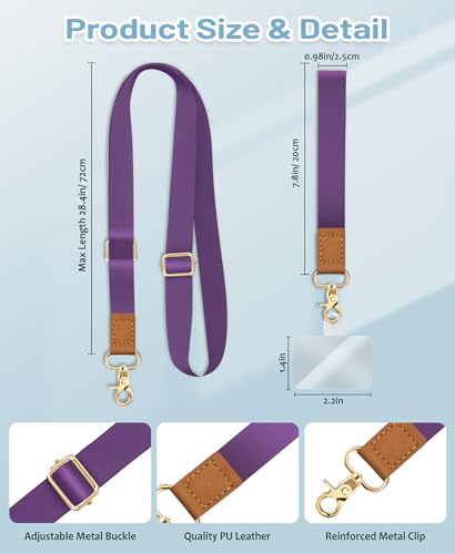 Yonlevres Phone Lanyard Crossbody Strap Wrist Neck Adjustable Women Purp - color: 0 Pl