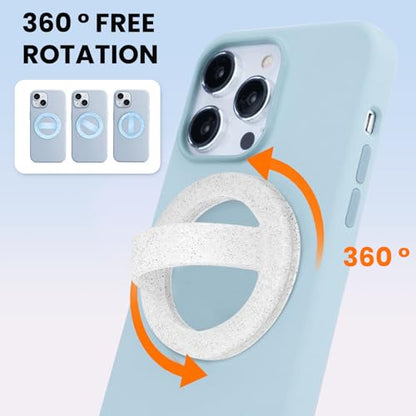 STEZHOU Magnetic Silicone Ring Grip Phone Holder, Loop Grip, Compatible with Magsafe for iPhone 12 Series (White Sparkle) - color: White Sparkle