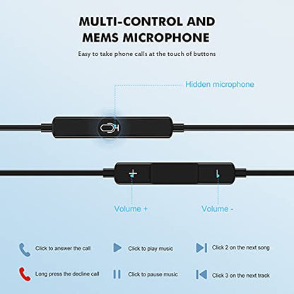 iPhone Wired Earbuds 2 Pack with Microphone and Volume Control, in-Ear