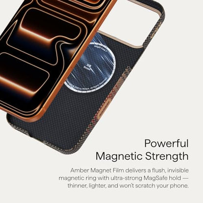 pitaka for iPhone 17 Pro Case 6.3" with Camera Control Button, Compatible with MagSafe, Ultra-Slim Case with Caseless Touch Feeling, 1500D Aramid Fiber Woven, Sunset - color: Sunset