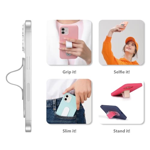 Momostick Premium Flatstick Collection, Slim Phone Grip and Stand, Adjustable Finger Loop Holder for All Smartphones, Universal and Pocket-Friendly Selfie Stand - color: Black Cat