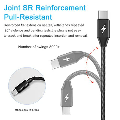 Travel Essentials, 4 in 1 Multi Charging Cable 2Pack 6.6ft Multiple Charger Cord USB A to USB C/Micro USB Connector for Cell Phone/Tablets/Galaxy/Pads and More