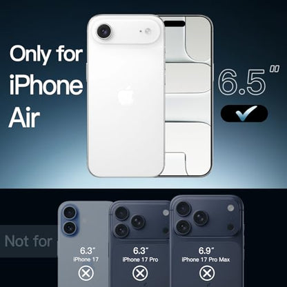 JETech Case for iPhone Air, Anti-Yellowing, Clear | Shockproof Protection, Scratch Resistant Hard PC Back, Durable Transparent TPU Bumper - color: Clear, size: iPhone Air