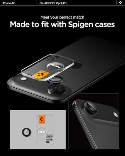 Spigen Glas.tR EZ FIT Optik Camera Lens Protector for iPhone Air - Black
