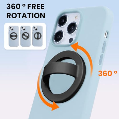 Magnetic Silicone Ring Grip Phone Holder, Loop Grip Phone Holder,Magnetic Phone Loop,Magsafe Phone Grip,Compatible with Magsafe for iPhone 16/15/14/13/12 Series (Black) - color: Black