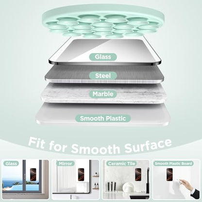 Magnetic Suction Cup Phone Mount, Compatible with MagSafe, Silicone Octo Cup Buddy Sticky Grip Holder for iPhone and Android, Removable Hands-Free Selfie/Video for TikTok, Mint Green - color: Mint Green