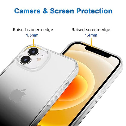 JJGoo Compatible with iPhone 12 mini Case, Soft Transparent Shockproof Protective Slim Thin Bumper Phone Cover, Gradient Black - color: Gradient Black