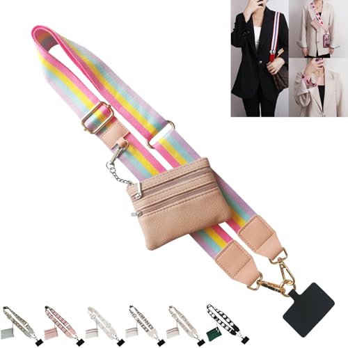 Cell Phone Lanyard Crossbody with Wallet, Versatile Clip and Go Phone Strap - color: I