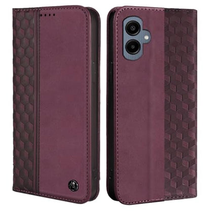 Wallet Case for Samsung Galaxy A06 5G 2025 - PU Leather Flip Cover with Card Holder Slots, Strong Magnetic Folio Kickstand Phone Case, Wine Red - color: Wine Red, size: Samsung Galaxy A06 5G 6.7"