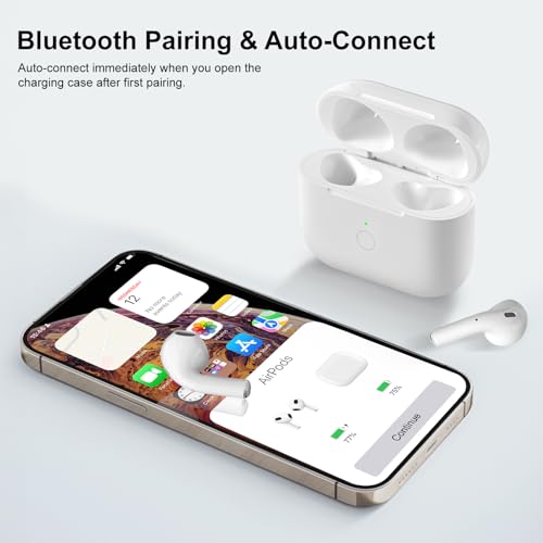 Wireless Charging Case Replacement Compatible with AirPod 4th Generation, Air Pod 4 Charger Case to USB-C Without Earbuds，White